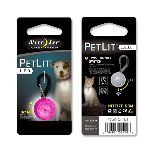 [PCL02-03-12JE] NiteIze PetLit LED Collar Light (Pink Jewel)