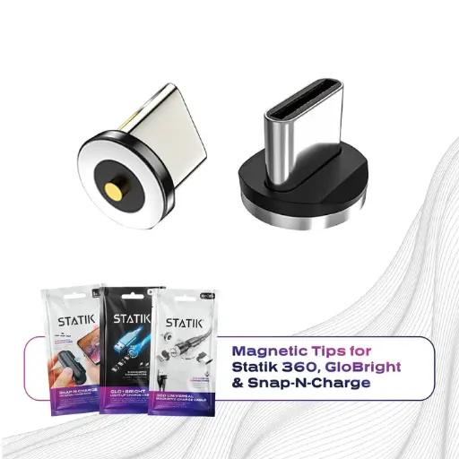 [PUP-0400] Statik Magnetic Tips for Magnetic Charge Cables 3-Pack USB-C