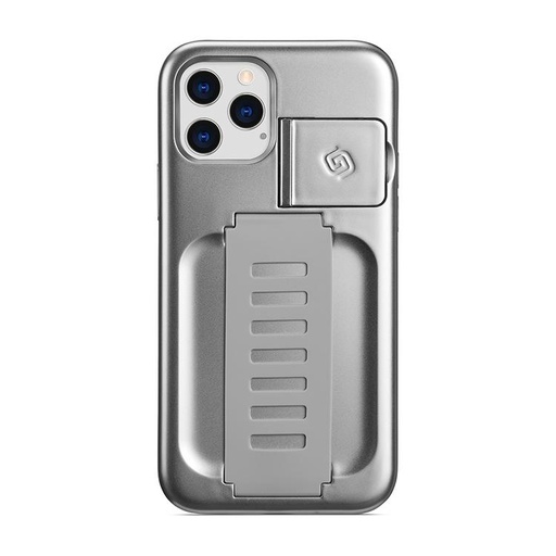 [GGA2061BTKMSI] Grip2u Boost Case with Kickstand for iPhone 12/12 Pro (Metallic Silver)